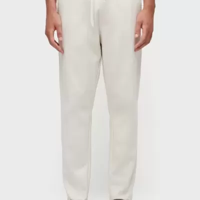Calças de fato de treino brancas com cordão
