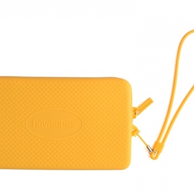 Estojo amarelo Havaianas com alça e zíper