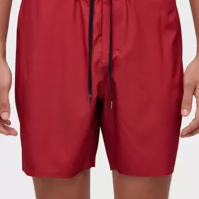 Calções de banho vermelhos com cordão preto