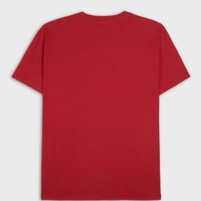 T-shirt vermelha lisa de costas