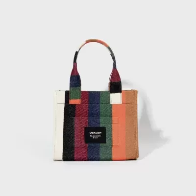 Saco de mão riscas coloridas com etiqueta Osklen
