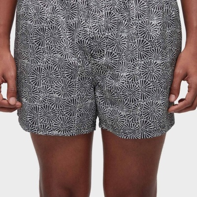 Calções de banho com padrão circular preto e branco