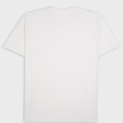 T-shirt branca lisa de manga curta vista por trás