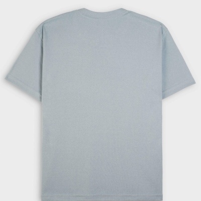 T-shirt azul clara de manga curta vista de costas