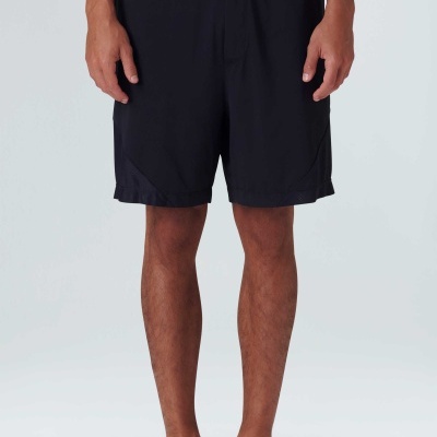 Calções desportivos pretos masculinos com cintura elástica