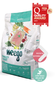 Weego Cat Food Turkey & Mint - 1,5kg Embalagem de comida para gatos Neego sabor Turkey Mint, 7 kg, com selo Quality Award 2026