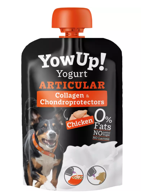 YowUp! Yogurt com colagéneo e condroteína - frango Embalagem de yogurt para cães YowUp! sabor frango com colagénio e condroprotetores