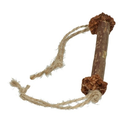 Brinquedo de madeira e corda para animais