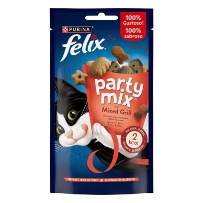 Pacote de comida para gato PURINA felix party mix Mixed Grill com pedaços variados