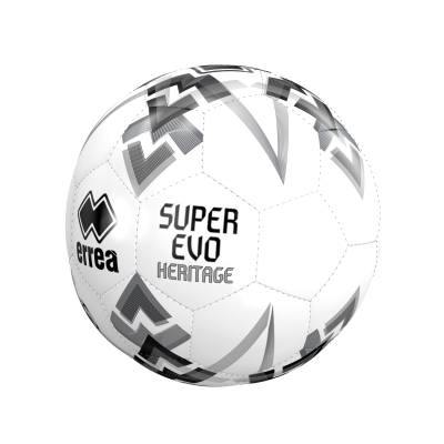 Bola de futebol branca com padrões geométricos e logótipos pretos