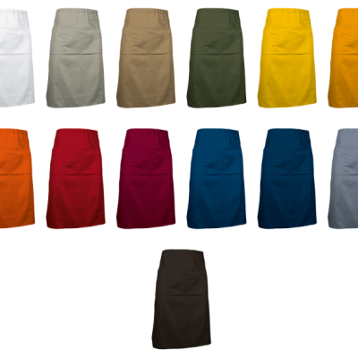 Conjunto de 13 aventais de cintura coloridos com bolsos frontais