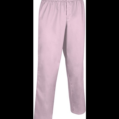 Calças rosa claro com cós elástico sobre fundo branco