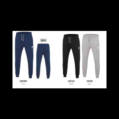 Três calças de treino nas cores navy, preto e cinza com cordão e punhos ajustados