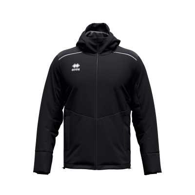 Casaco desportivo preto com capuz e fecho completo