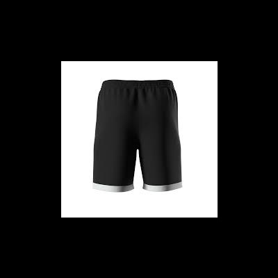 calções pretos com cós elástico e bainhas cinzentas isolados