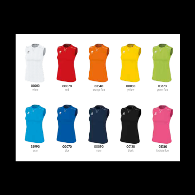 Conjunto de camisolas desportivas coloridas sem mangas