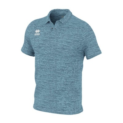 Polo masculino azul com padrão mesclado e logo 'errea' branca