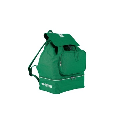 Mochila verde errea com bolso frontal e compartimento inferior