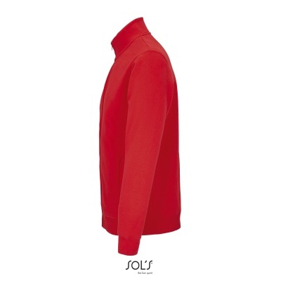 Camisola vermelha de gola alta em fundo branco com logo SOL'S.
