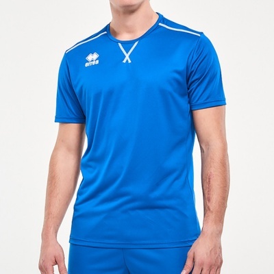 T-shirt desportiva azul de manga curta com logótipo ERREA no peito