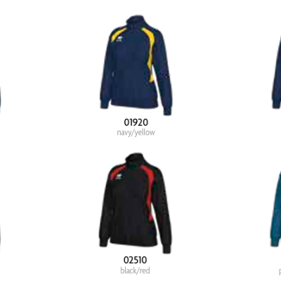 Casacos desportivos em várias cores e combinações