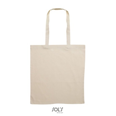 Saco de pano bege com alças e logótipo SOL'S