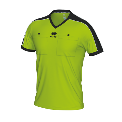 T-shirt desportiva verde e preta com gola em V e bolsos frontais