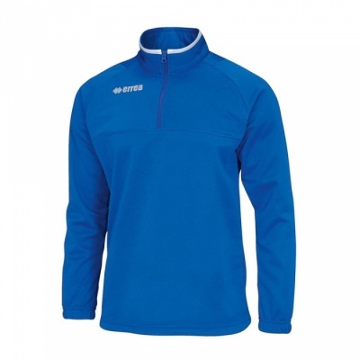 Camisola desportiva azul com fecho e gola alta