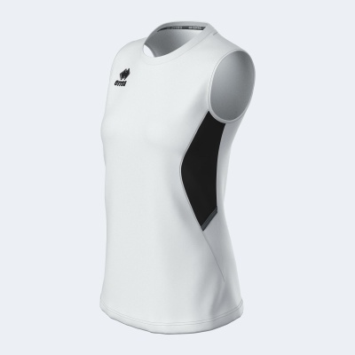 Camisola de desporto branca e preta sem mangas