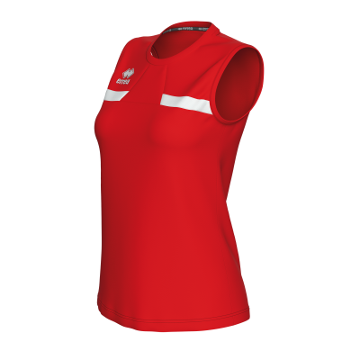 Regata desportiva vermelha com detalhe branco e logotipo ERREA