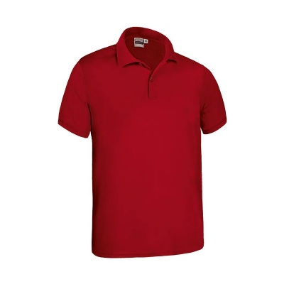 Polo vermelho de manga curta com gola clássica