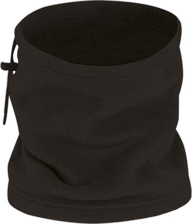 Cachecol tubular preto com cordão de ajuste