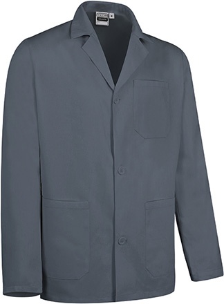 Blazer cinzento com gola e três botões, três bolsos