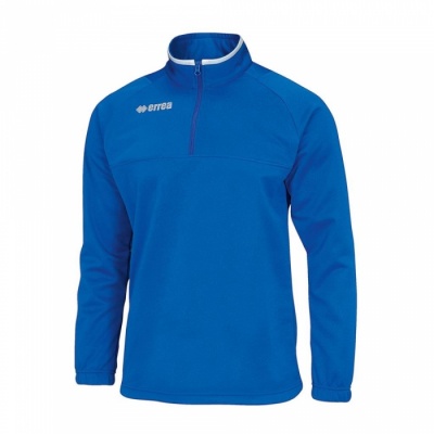 Camisola desportiva azul com fecho e gola alta