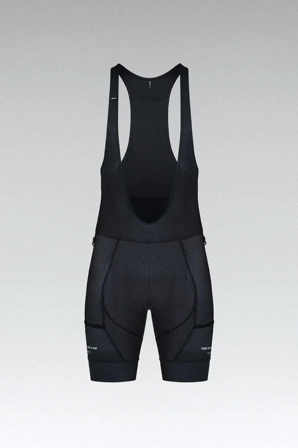 Calções ciclismo pretos com alças e textura de malha com texto Free Ride