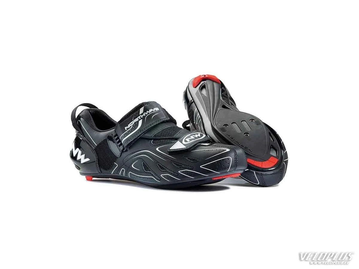 Sapatos de ciclismo Northwave preto com detalhes cinza e vermelho