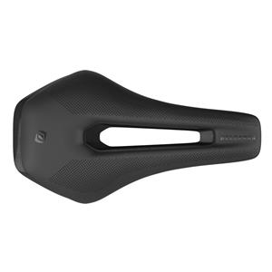 Selim de bicicleta preto texturizado com orifício central