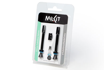 Conjunto de espigões rápidos MilKit para bicicletas embalado