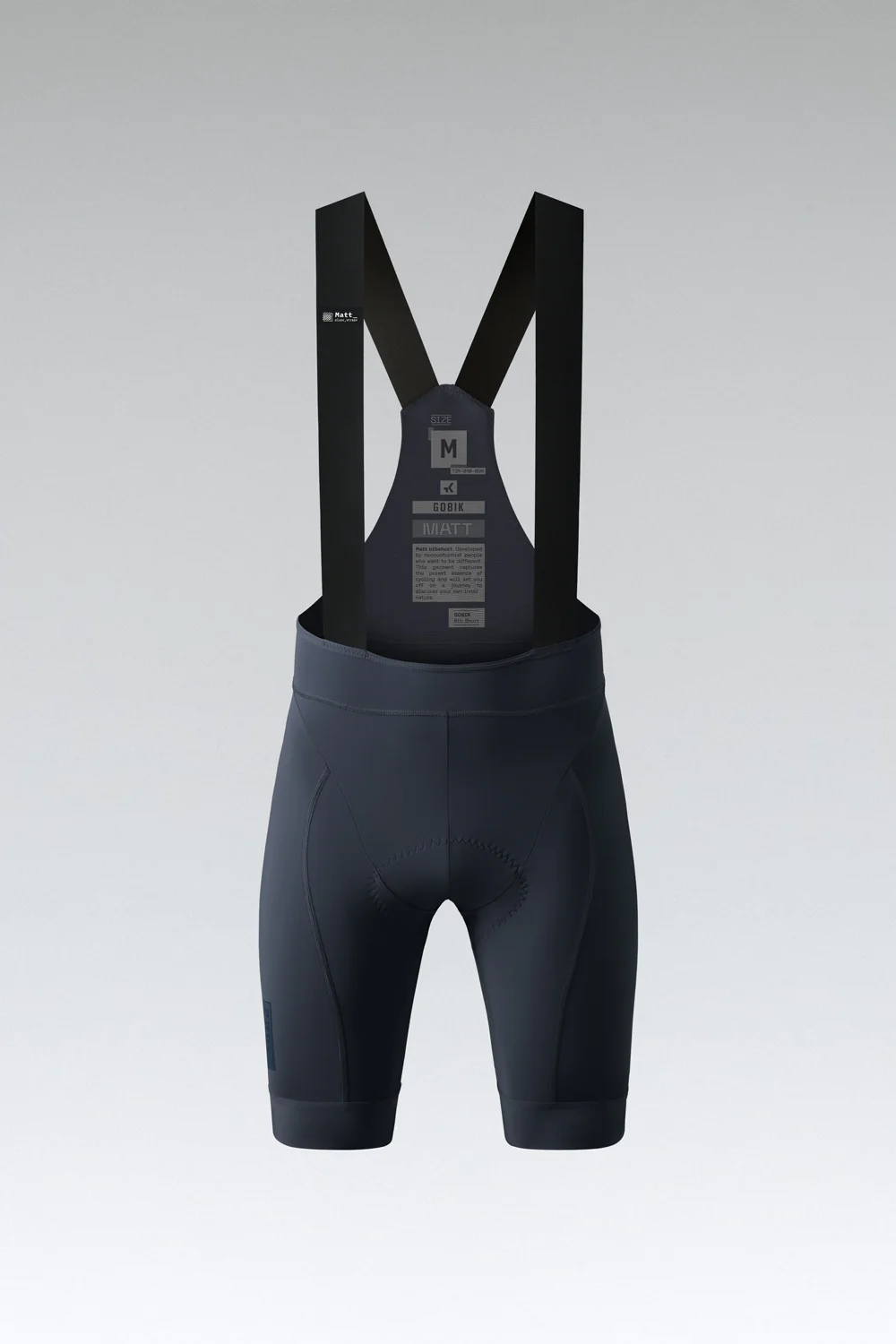 Calções de ciclismo pretos com alças largas e painel acolchoado