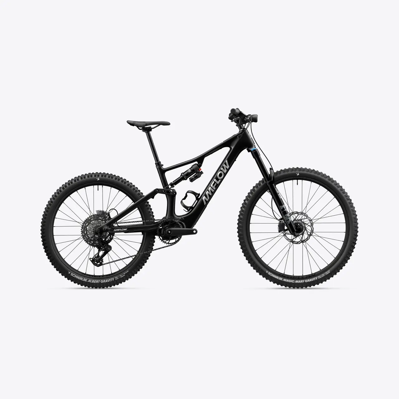 Bicicleta de montanha elétrica preta AMFLOW