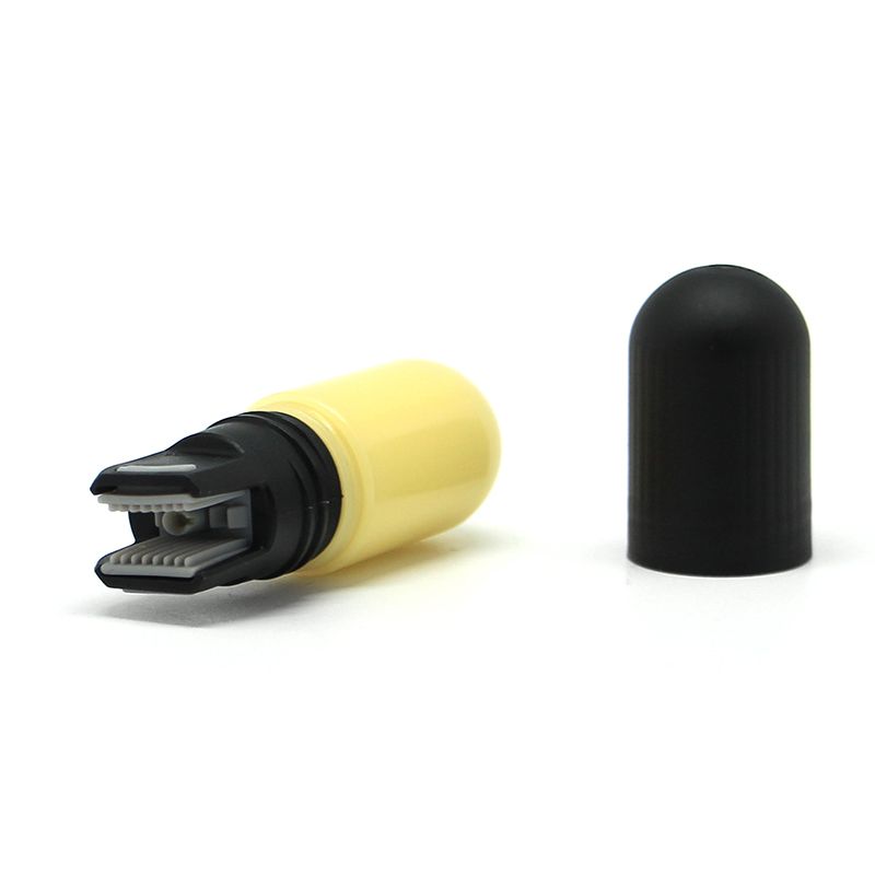 Depilador portátil amarelo com tampa preta