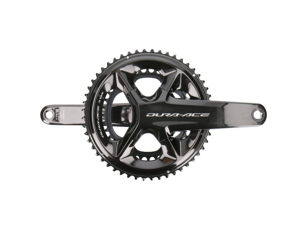 Pedaleira Shimano Dura-Ace preta com dois pratos dentados