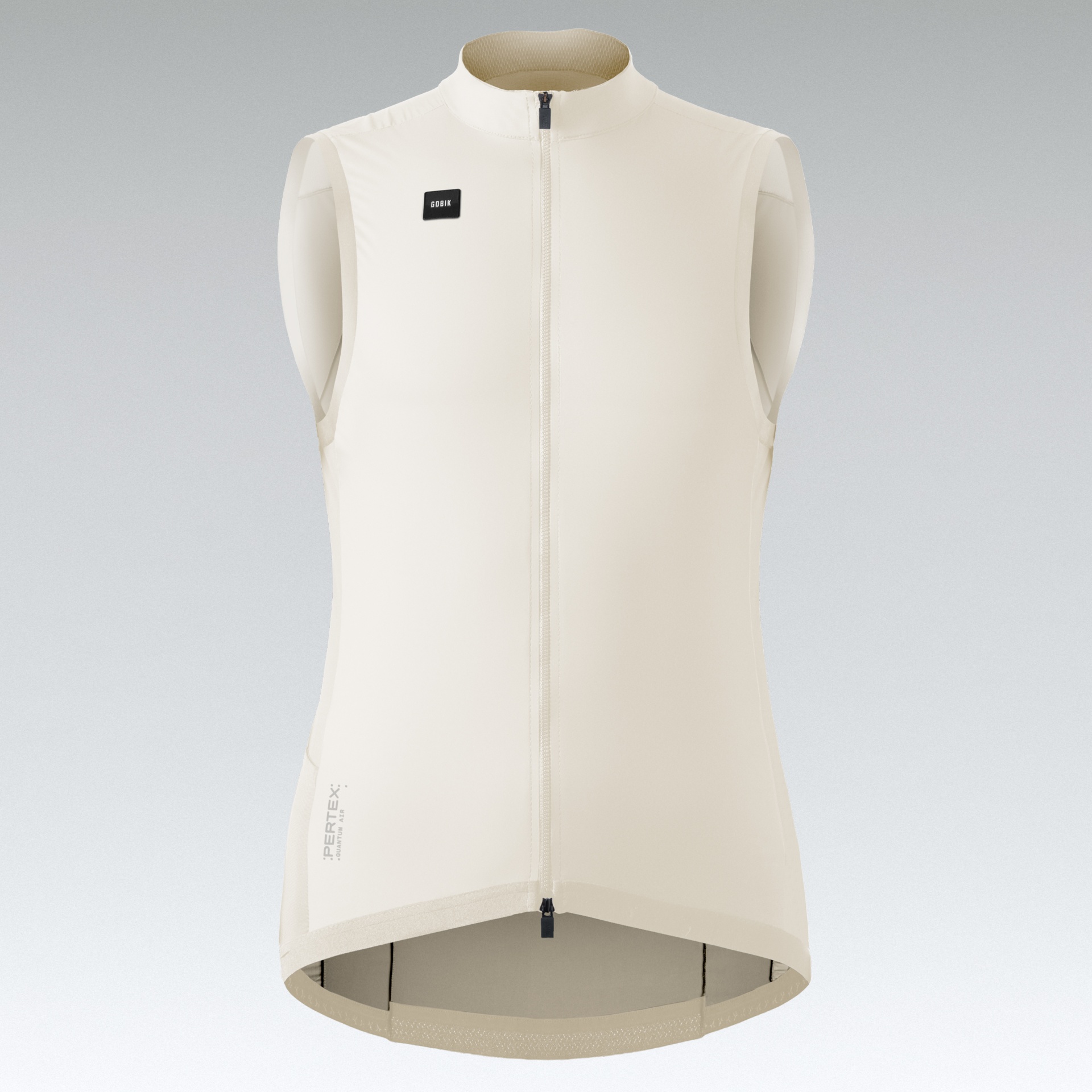 Colete branco com fecho e logo GOBIK