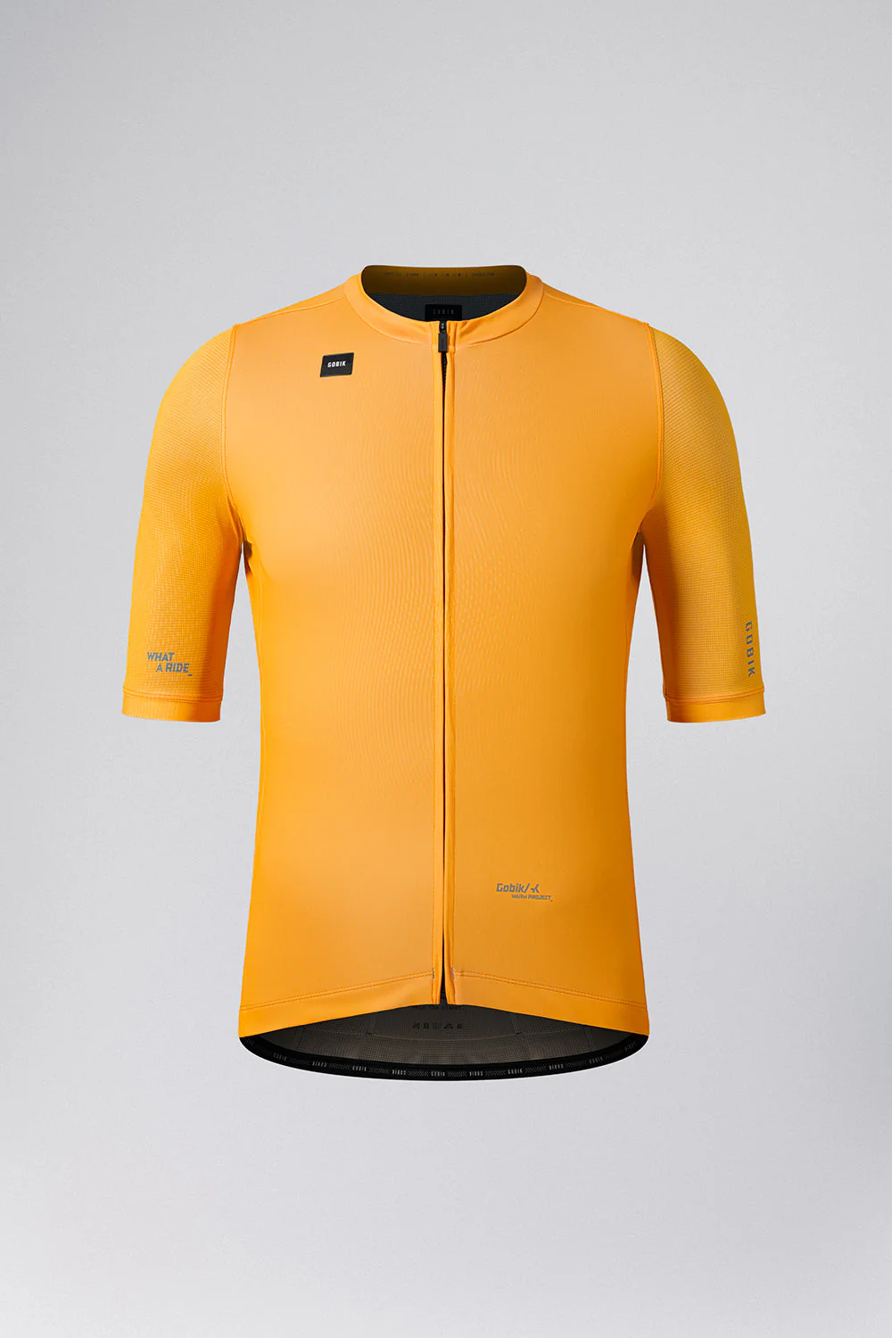 Camisola ciclismo amarela com fecho zipper frontal