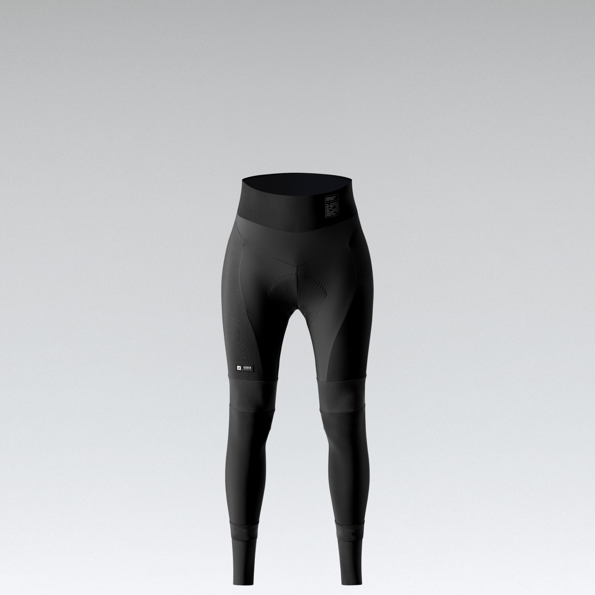 Leggings desportivas pretas para mulher com etiquetas e cintura alta