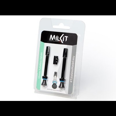 Conjunto de espigões rápidos MilKit para bicicletas embalado