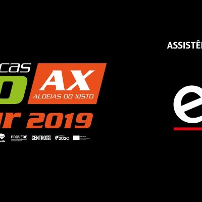 Imagem com texto promocional de evento geo AX tour 2019 e logotipo da epic bike store.