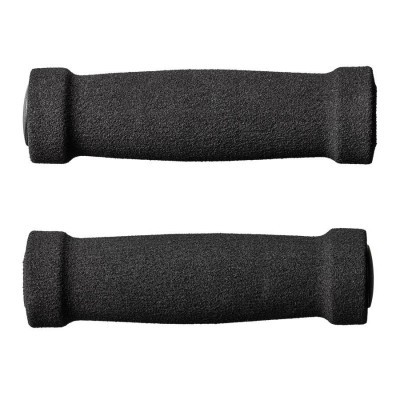Par de punhos pretos para guiador de bicicleta em espuma texturizada