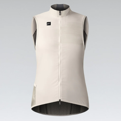 Colete desportivo cinza claro sem mangas com fecho e etiqueta ALÉ