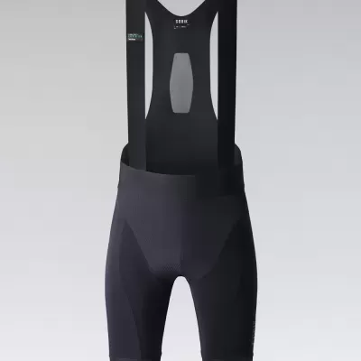 Calções de ciclismo pretos com suspensórios e texto Canyon